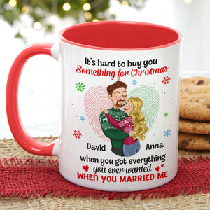 Romantic Couple, It's Hard To Buy You Something For Christmas, Personalized Mug, Couple Gifts, Gifts For Him, Gifts For Her, Unique Christmas Gifts, Christmas Home Decor - Coffee Mug - GoDuckee