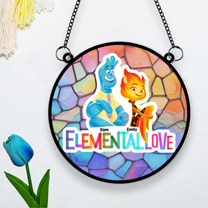 Personalized Gifts For Couple Suncatcher Window Hanging Ornament 03KAMH300524 - Ornaments - GoDuckee