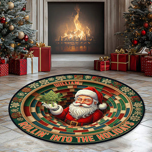 Chill Santa Round Rug Personalized Christmas Gifts 02TOQN081025 - Doormat - GoDuckee