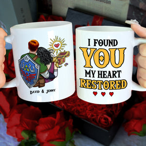 I Found You My Heart Restored, Gift For Couple, Personalized Mug, Couple Hugging Mug 02HUHN290623HH - Coffee Mug - GoDuckee
