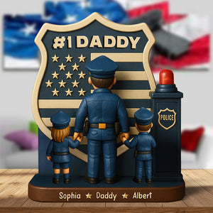 Police Dad Plaque - Personalized Gifts For Dad 03toqn060525 - Shaped Plaques - GoDuckee