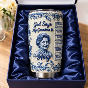 Toile De Jouy Christian Tumbler - Custom Photo Gifts For Mom And Grandma 01tylu030426 - Tumbler Cup - GoDuckee