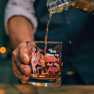 You Have My Heart Whiskey Glass Personalized Funny Gifts For Couple 03natn180725hg - Whiskey Glass - GoDuckee