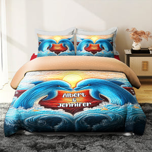 Gifts For Dolphin Couple Quilt Bedding Set Special Line 06qnqn170125 - Blanket - GoDuckee