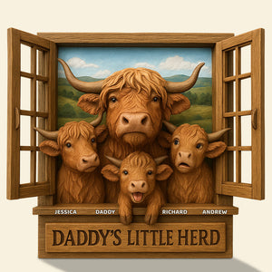 Daddy's Little Herd Acrylic Plaque Gifts For Dad 03NADT150525 - Shaped Plaques - GoDuckee