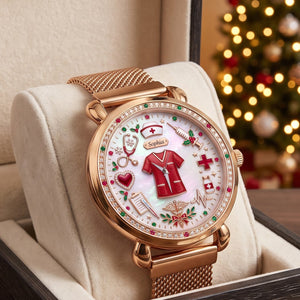 Nurse Christmas Mesh Strap Quartz Watch - Personalized Gifts For Nurse 05pgtn211026 - Quartz Watch - GoDuckee