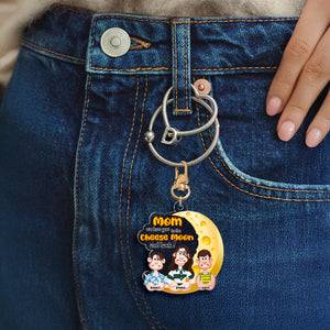 Personalized Gifts For Mom Keychain Adorable Cheese Moon 01KALU130225PA - Keychains - GoDuckee