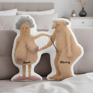 Naughty Old Couple Pillow Personalized Gifts For Couple 03OHDT131125 - Pillow - GoDuckee