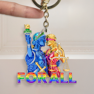 LGBT Couple Statue Acrylic Keychain - Personalized Gifts For Couple 02OHPU310525 - Keychains - GoDuckee