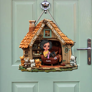 Personalized Gifts For Knitting Lovers Wood Sign, Knitting Keeps Me From Unravelling 02tgtn170325hh - Wood Sign - GoDuckee