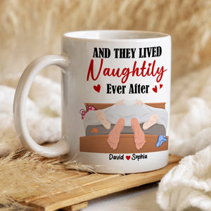 And They Lived Naughtily Ever After, Personalized Coffee Mug, Funny Gift For Couple, Valentine's Gifts - Coffee Mug - GoDuckee