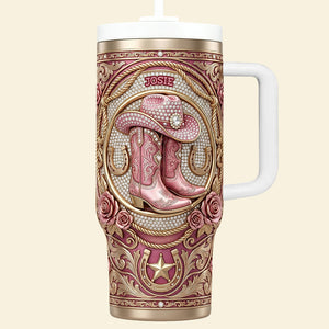 Vintage Western Cowgirl 40oz Tumbler - Personalized Gifts For Cowgirl 01NADT110226 - Tumbler Cup - GoDuckee