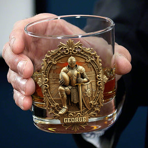 Kneeling Knight Sports Drinking Glass - Personalized Gifts For Christian 06HULU031025 - Whiskey Glass - GoDuckee