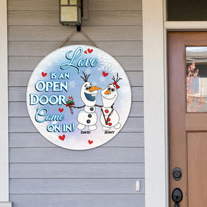 Love Is An Open Door Come On In! Personalized Wood Sign- Gift For Him/ Gift For Her- Couple Wood Sign-happyc-01htpo140823ha - Wood Sign - GoDuckee