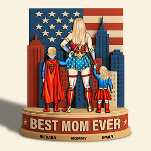 Personalized Gifts For Mom Acrylic Plaque Power Mom 05NADT150425PA - Shaped Plaques - GoDuckee