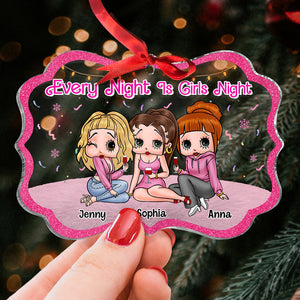 Every Night Is Girls Night, Personalized PW-03NATN121023HH Ornament, Christmas Gift For Besties - Ornament - GoDuckee