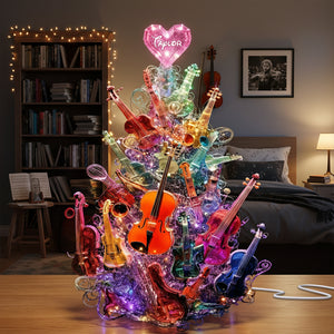Sparkle Violin Pile Light Box - Personalized Gifts For Violinist & Violin Lovers 07QHLU281125 - Light Box - GoDuckee