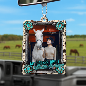 My Horses Car Ornament Custom Photo Gifts For Horse Lovers 05HULU180725 - Ornament - GoDuckee