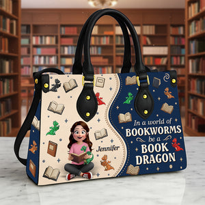Book And Dragon Leather Bag - Personalized Gifts For Book Lovers 04naqn291225 - Leather Bag - GoDuckee