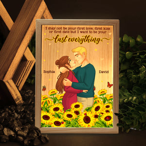 I Want To Be Your Last Everything, Personalized Picture Frame Light Box, Romantic Couple Gifts - - GoDuckee