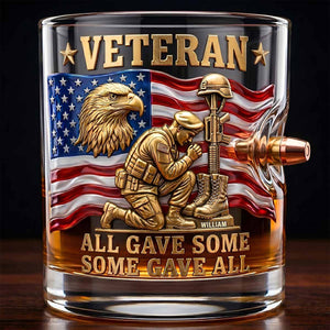 Honor Veteran Bullet Glass - Personalized Gifts For Veterans 01tydt180626 - Glass - GoDuckee