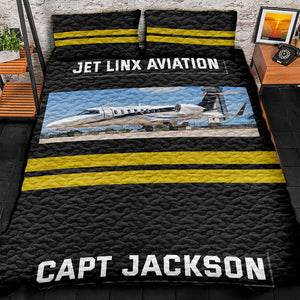 Personalized Gift For Pilot Quilt Bedding Set, Custom Rank & Airline Logo 04QHQN080125 - Blanket - GoDuckee