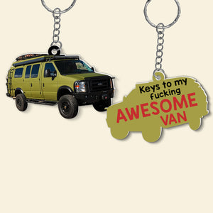 Keys To My Fucking Awesome Van- Custom Car Photo Keychain PW-KCH-02qhqn040723 - Keychains - GoDuckee
