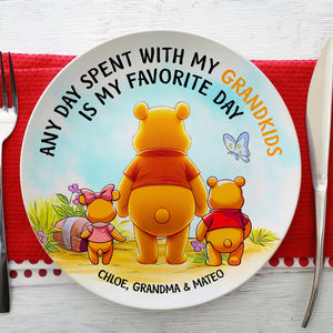 Personalized Gifts For Grandma Round Plate 01OHDT130325 - Ceramic Round Plate - GoDuckee