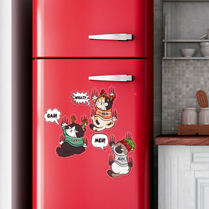 Scratching Cat, Gift For Cat Lover, Personalized Decal, Cat Scratching Plastic Decal, Christmas Gift - Home Decor - GoDuckee