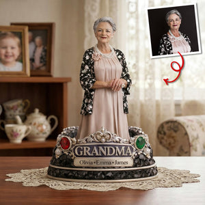Cherished Grandma Shaped Plaque - Personalized Custom Photo Gift For Grandma 01TOTN180326 - Shaped Plaques - GoDuckee