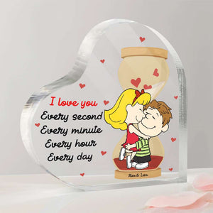 Personalized Gifts For Couple Heart Plaque Hourglass Couple 04TOMH311224HHHG - Shaped Plaques - GoDuckee