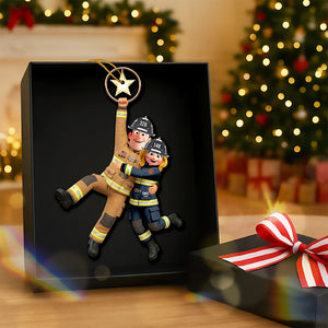 Firefighter Couple Hanging Ornament - Personalized Gifts For Couple 01qhqn031025 - Ornament - GoDuckee