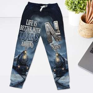 Custom Alphabet Letter Gifts For Train Lovers 3D Sweatpants 05xqqn140225 - Shorts and Pants - GoDuckee