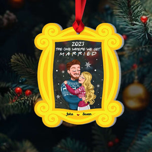 The One Where We Get Married, Couple Gift, Personalized Acrylic Ornament Couple, Hugging Ornament, Christmas Gift 05NAHN171123HH - Ornament - GoDuckee