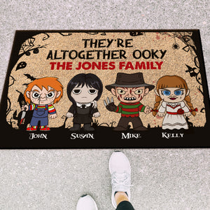 They're Altogether Ooky, Personalized Horror Door Mat, 02NATN160823HA, Gift For Family - Doormat - GoDuckee