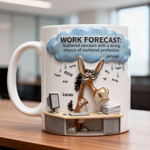 Attitude Donkey Office Worker Work Forecast, Personalized Gifts For Coworker 05qhtn230126 - Coffee Mug - GoDuckee
