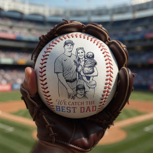 Catch The Best Dad Baseball Ball Custom Photo Gifts For Baseball Dad 05qhlu090526 - Baseball - GoDuckee