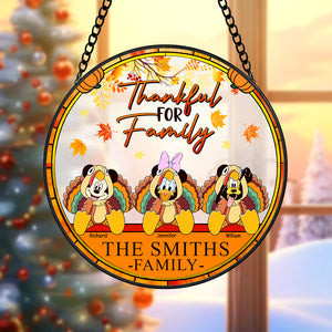 Personalized Gifts For Family Stained Glass Thanksgiving Ornament 05KAQN160924 - Ornament - GoDuckee