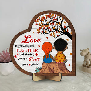 Personalized Gifts For Couple Wood Sign 05katn241224hg Love Is Growing Old Together - Wood Sign - GoDuckee