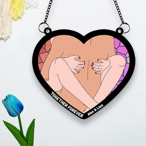 Personalized Gifts For Couple Suncatcher Window Hanging Ornament 035OHMH050624 - Ornaments - GoDuckee