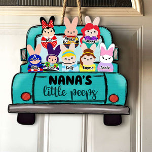 Personalized Gifts For Grandma Wood Sign Nana's Little Peeps 02NAHN220124 - Wood Signs - GoDuckee