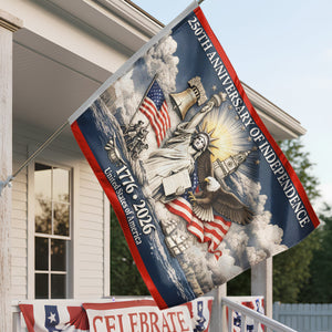 America 250th Anniversary House Flag - Personalized Gifts 04dtdt250226 - Flag - GoDuckee