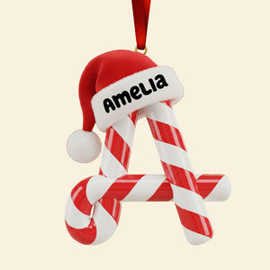 Candy Cane Alphabet Acrylic Ornament - Personalized Christmas Gifts 02hyqn301025 - Ornament - GoDuckee