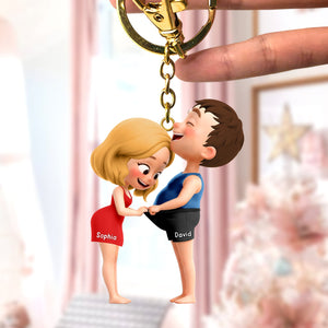 Cheeky Couple Keychain - Personalized Gifts For Couple 02qhqn291025 - Keychains - GoDuckee