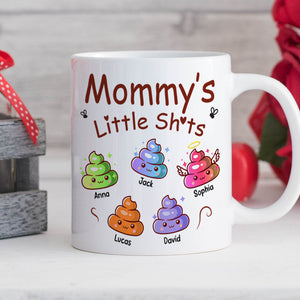 Personalized Funny Gifts For Mom/Dad Coffee Mug 05katn050225 Mommy's Little Sh*ts - Coffee Mug - GoDuckee