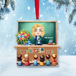 Personalized Gift For Teacher Ornament, Best Teacher Ever 01QHMH141124HH - Ornament - GoDuckee