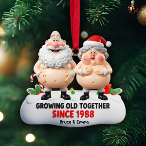 Growing Old Couple Ornament - Personalized Funny Gifts For Couple 04OHLU031025 - Ornament - GoDuckee