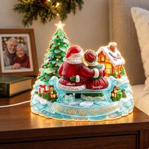 You Light Up My Christmas Acrylic Light Box - Personalized Gifts For Couple 08pgqn201026 - Light Box - GoDuckee