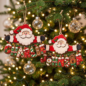 Festive Santa Name Art Ornament - Personalized Christmas Gift 04qhtn110926 - Ornament - GoDuckee
