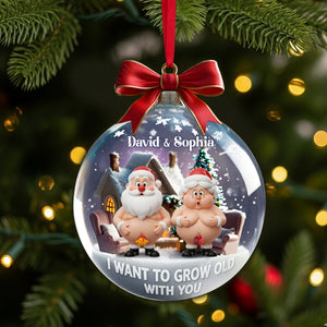 Funny Old Couple Personalized Gifts For Couple Christmas Ornament 06ohlu240925 - Ornament - GoDuckee